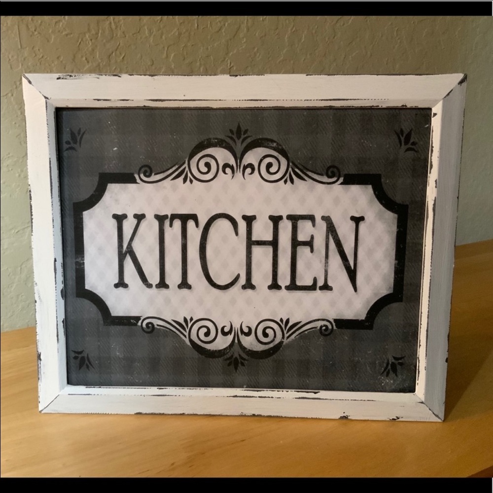 Farmhouse Kitchen picture black / white 8x10 w/frame